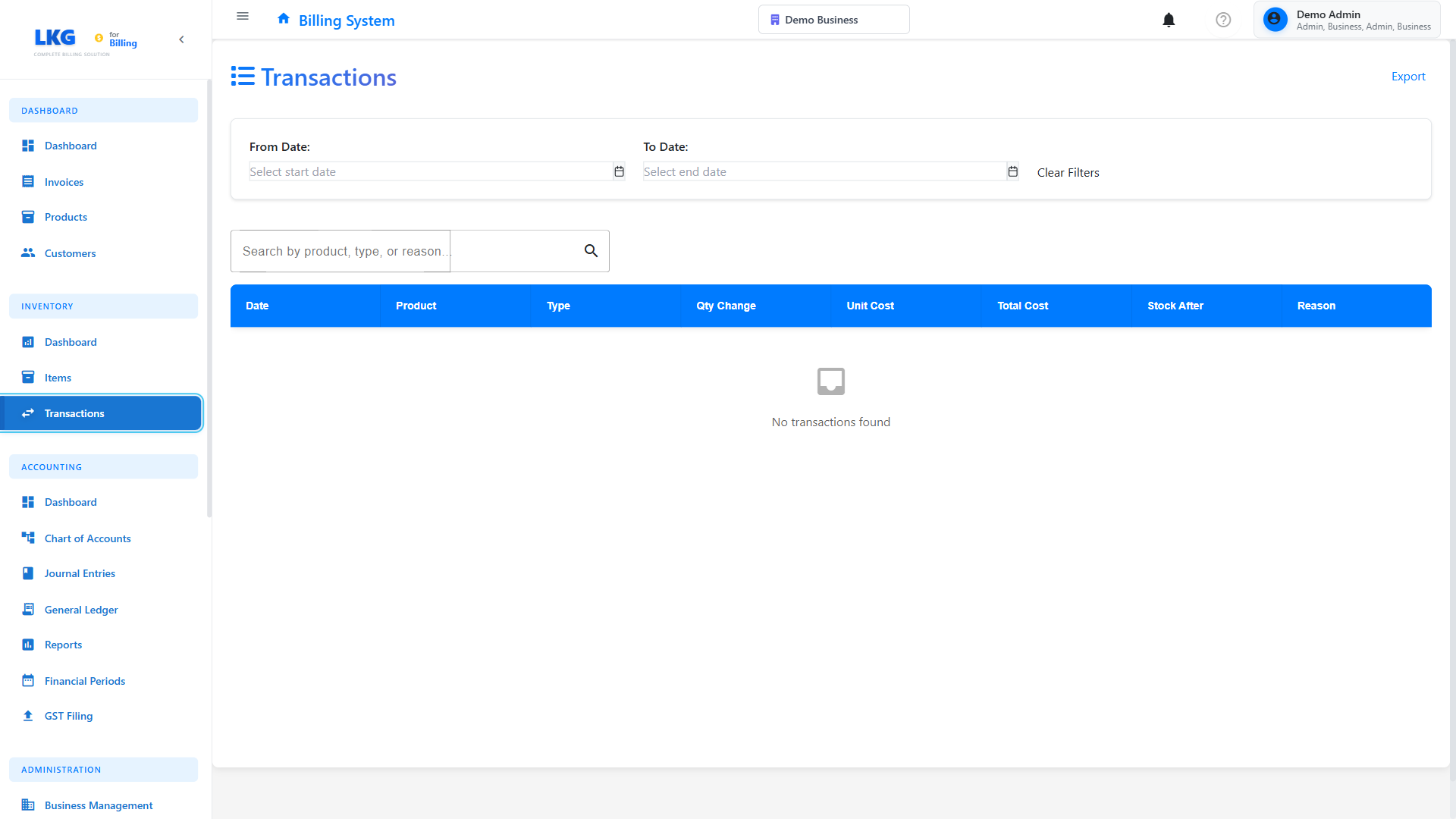 Inventory Transactions